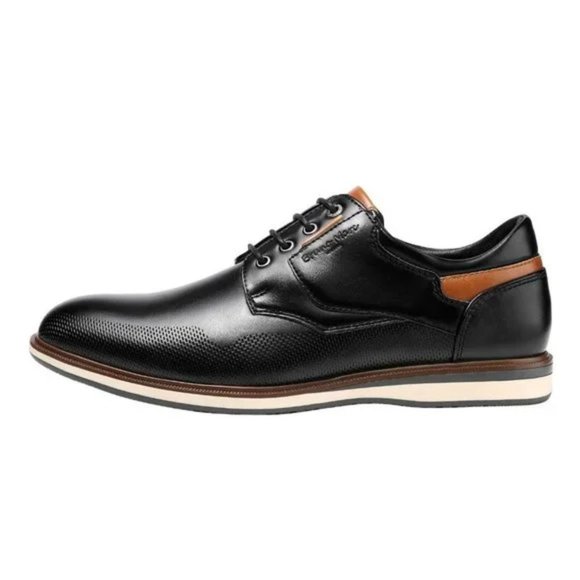 New Men's Casual Dress Shoes Black - Picture 2 of 7